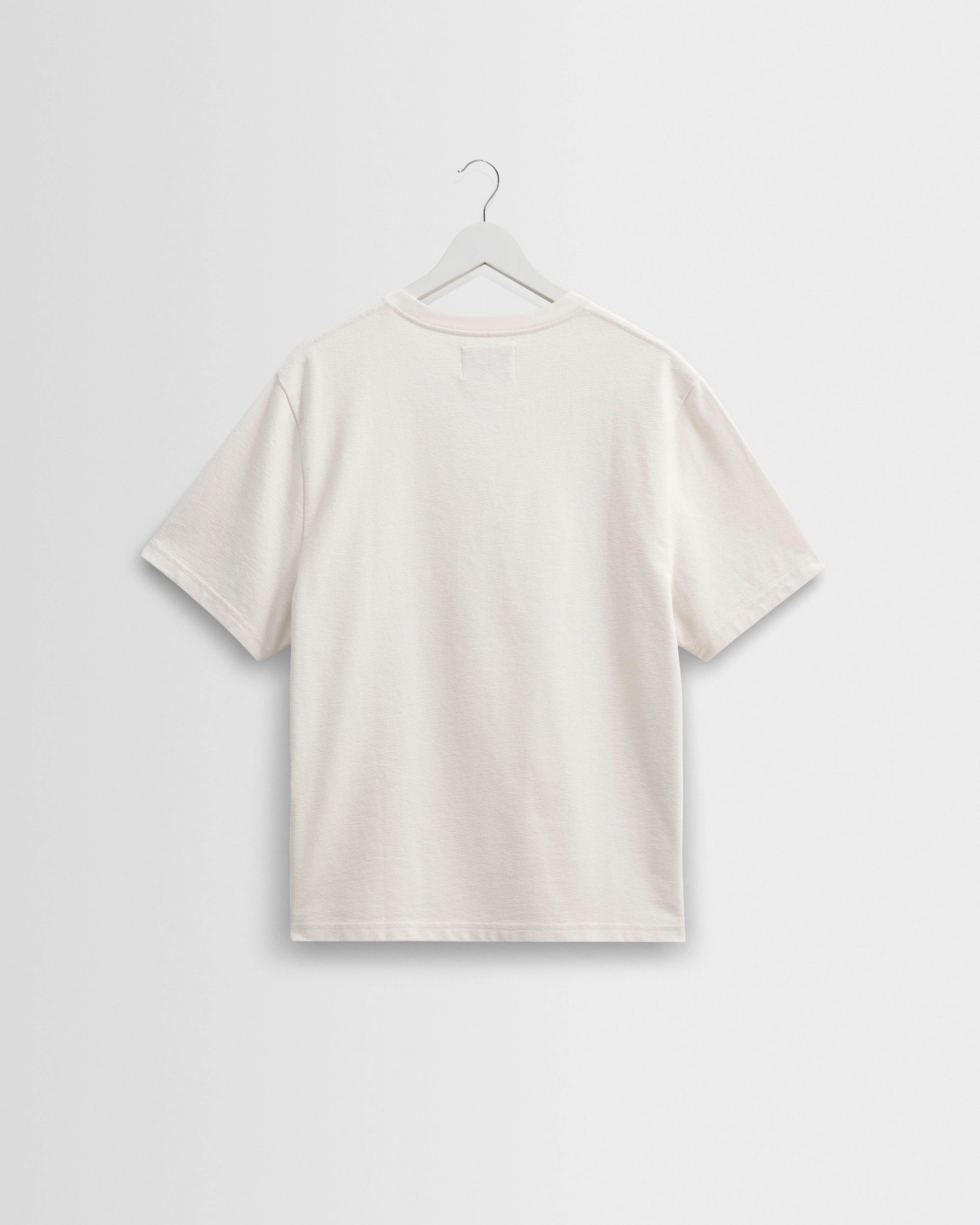 Dean - Ecru Textured Organic Cotton T-Shirt - Image 8