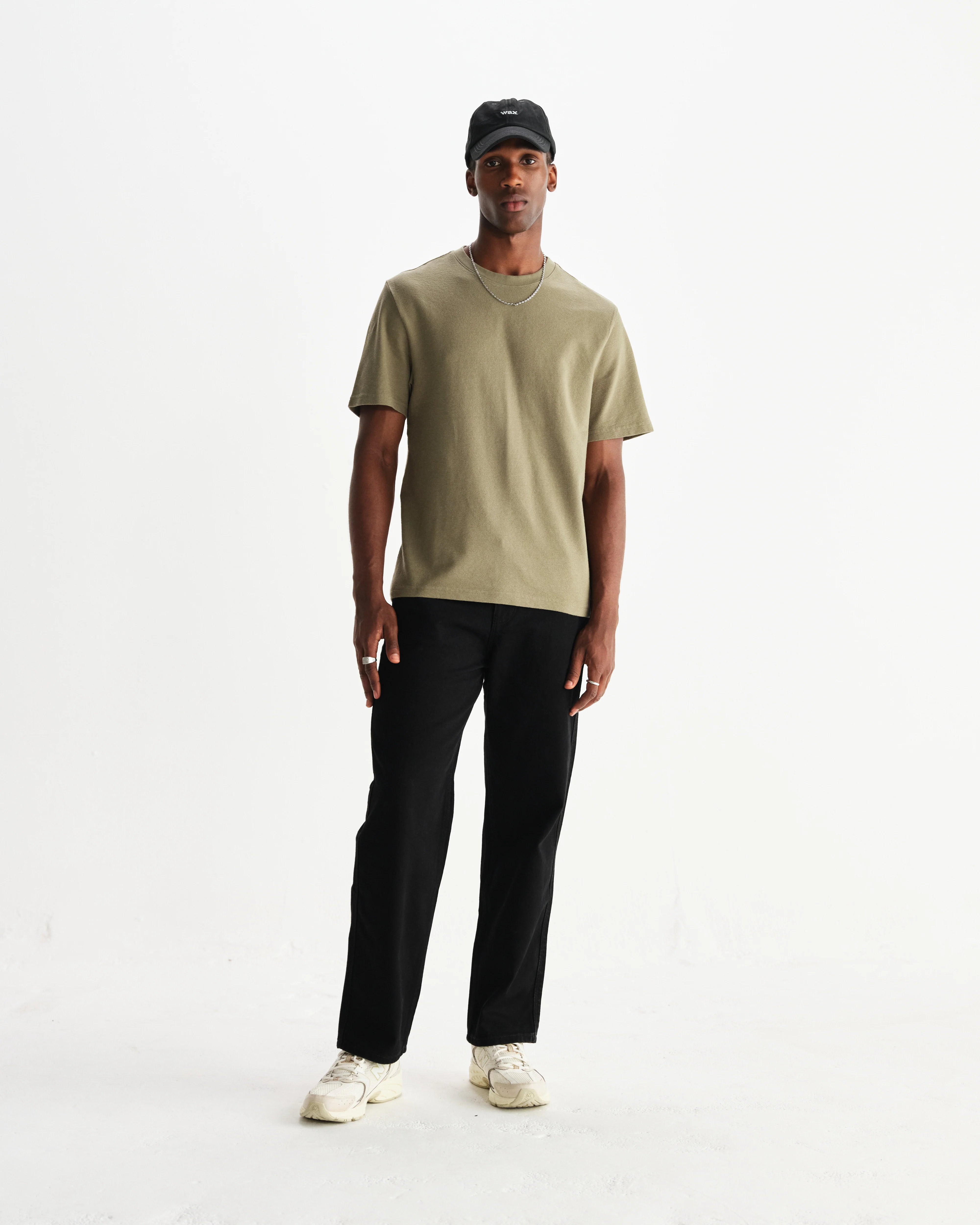Dean - Green Textured Organic Cotton T-Shirt - Image 4