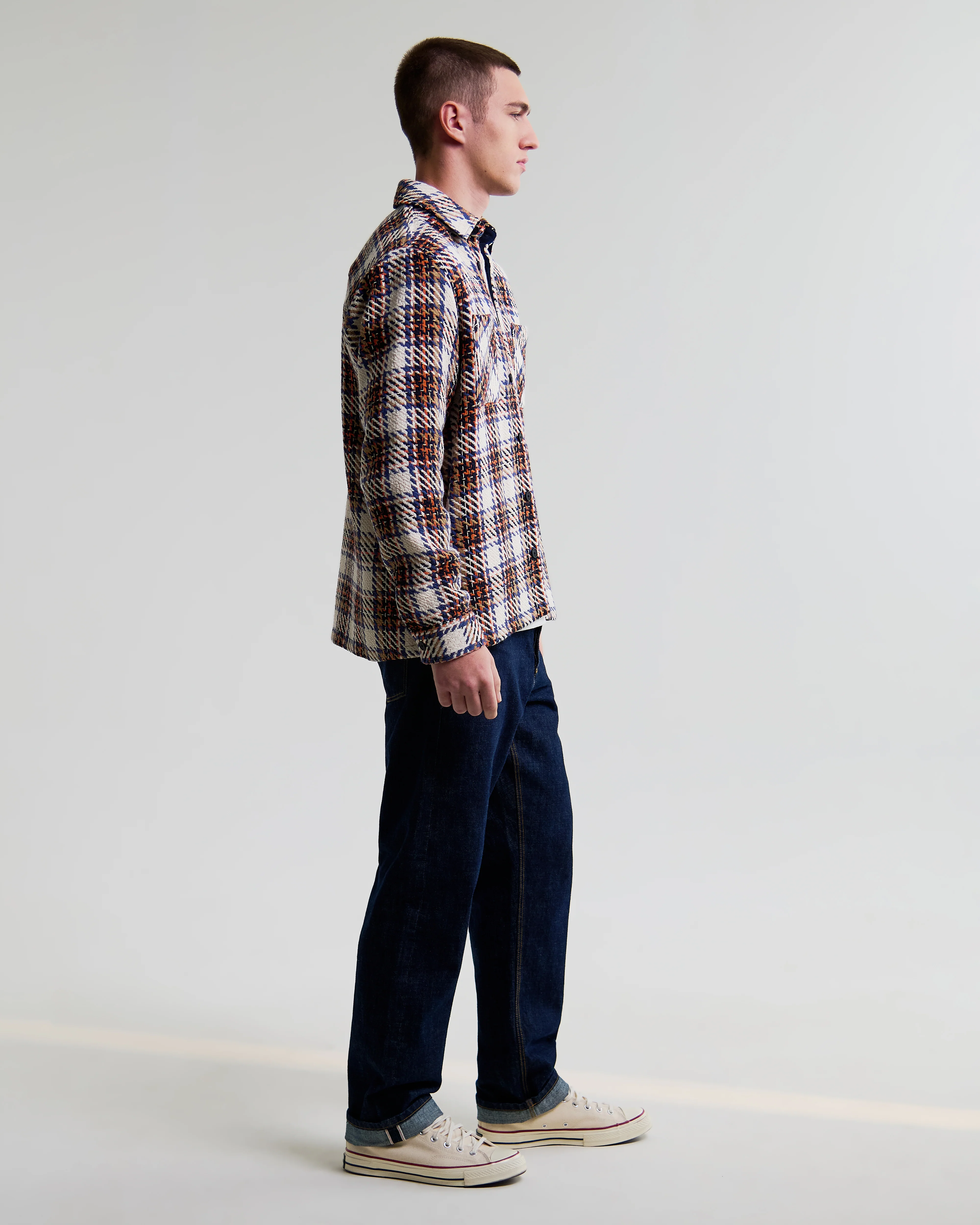 Whiting - Ecru And Multicolour Zoar Check Overshirt - Image 5